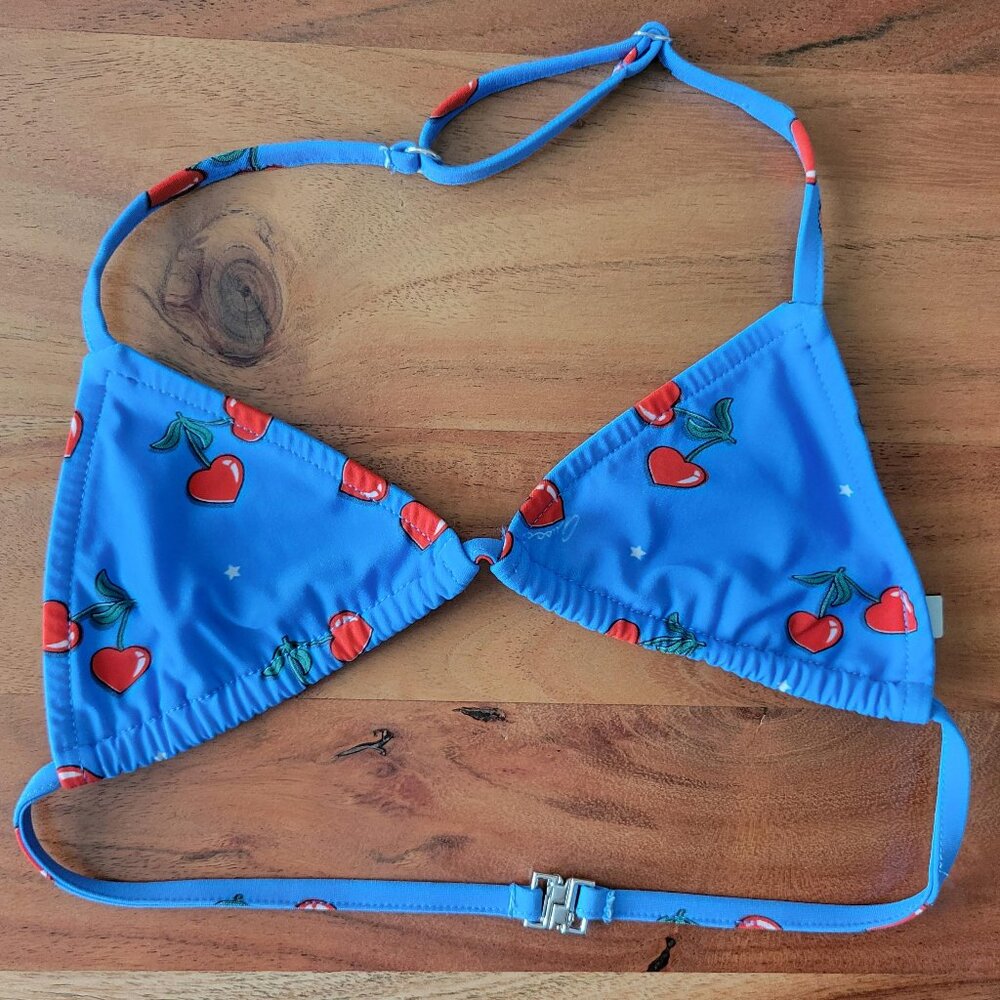 Gucci Girls’ Size 6 Heart Shaped Cherry Print Bikini Top